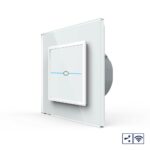 Сенсорный проходной радиоуправляемый выключатель Livolo Quadro 1 клавиша 1 пост Белый