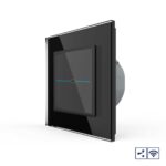 Сенсорный проходной радиоуправляемый выключатель Livolo Quadro 1 клавиша 1 пост Черный