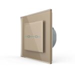 Сенсорный выключатель Livolo Quadro 2 клавиши 1 пост Золотой