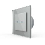 Сенсорный выключатель Livolo Quadro 2 клавиши 1 пост Серый