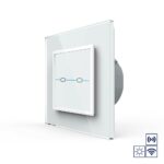 Сенсорный импульсный радиоуправляемый выключатель Livolo Quadro сухой контакт 2 клавиши Белый