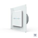 Сенсорный радиоуправляемый выключатель Livolo Quadro 2 клавиши 1 пост Белый