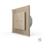 Сенсорный проходной выключатель Livolo Quadro 2 клавиши 1 пост Золотой
