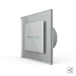 Сенсорный проходной выключатель Livolo Quadro 2 клавиши 1 пост Серый