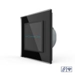 Сенсорный радиоуправляемый выключатель для жалюзи Livolo Quadro 2 клавиши 1 модуль Черный