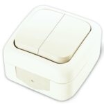 Vi-ko Palmiye выключатель 2 кл. IP54 открытая установка белый