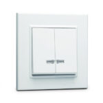 Makel Karea белый выключатель 2-клавишный с подсветкой