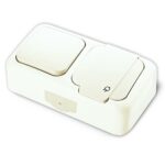 Vi-ko Palmiye блок В1+Розетка с крышкой IP54 открытая установка белый