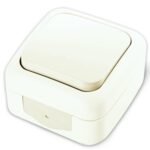 Vi-ko Palmiye выключатель 1 кл. проходной IP54 открытая установка белый