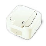 Vi-ko Palmiye розетка с крышкой IP54 открытая установка белая