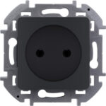 Legrand Inspiria розетка без заземления антрацит