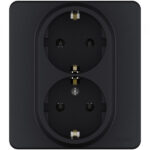 Legrand Inspiria розетка двойная с заземлением (немецкий стандарт) антрацит