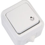 Makel полугерметичный IP44 кнопка звонка белая