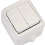 Makel полугерметичный IP44 выключатель 2кл белый