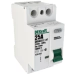 Выключатель дифференциального тока DEKraft ВДТ 2P 25А 30мА тип AC 6кА УЗО-03