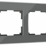 Рамка из стекла на 2 поста Elite графит