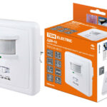 Датчик движения встраиваемый в стену TDM ДДВ-03 500Вт, 5-480с, 2-12м, 5+Лк, 140гр, 30-90Дб