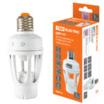 Датчик движения в патрон ДДПт-01 60Вт, 10-300с, 6м, 3+Лк, 120(сбоку)+360(сверху)гр IP20, TDM