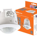 Датчик движения точечный ДДТ-01 1200Вт, 10-420с, 6м, 3+Лк, 120(сбоку)+360(сверху)гр IP20, TDM