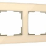 Рамка из стекла на 2 поста Elite айвори