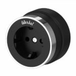 Розетка с заземлением (черный матовый/хром)