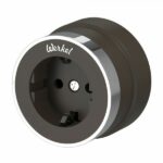 Розетка с заземлением (мокко матовый/хром)