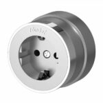 Розетка с заземлением (серебро матовый/хром)