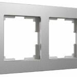 Рамка на 2 поста Platinum алюминий