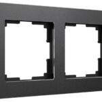 Рамка на 2 поста Platinum черный алюминий