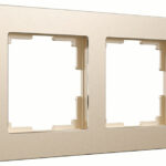 Рамка на 2 поста Platinum шампань