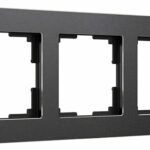 Рамка на 3 поста Platinum черный алюминий