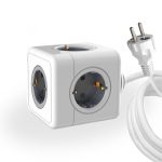 Удлинитель Cube Extended 5 Euro 16A, кабель 1,5м RocketSocket, цвет белый-серый