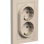 Systeme (Schneider) Electric ATLASDESIGN РОЗЕТКА двойная с заземлением, 16А, в сборе, ПЕСОЧНЫЙ