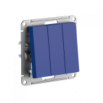 Systeme (Schneider) Electric ATLASDESIGN 3-клавишный ВЫКЛЮЧАТЕЛЬ, сх.1+1+1, 10АХ, механизм, АКВАМАРИН