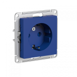 Systeme (Schneider) Electric ATLASDESIGN РОЗЕТКА с заземлением со шторками, 16А, механизм, АКВАМАРИН