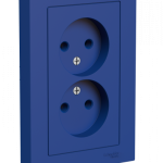Systeme (Schneider) Electric ATLASDESIGN РОЗЕТКА двойная без заземления,16А, в сборе, АКВАМАРИН