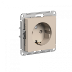 Systeme (Schneider) Electric ATLASDESIGN РОЗЕТКА с заземлением со шторками, 16А, механизм, ПЕСОЧНЫЙ
