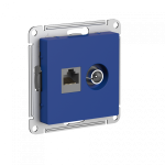 Systeme (Schneider) Electric ATLASDESIGN РОЗЕТКА двойная ТВ + компьютерная RJ45, кат. 5Е, АКВАМАРИН