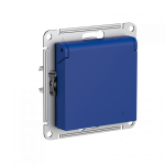 Systeme (Schneider) Electric ATLASDESIGN РОЗЕТКА с заземл. со шторк. с крышкой, 16А, IP20, механизм, АКВАМАРИН
