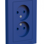 Systeme (Schneider) Electric ATLASDESIGN РОЗЕТКА двойная без заземления со шторками,16А, в сборе, АКВАМАРИН