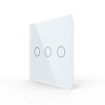Панель для сенсорного выключателя Livolo UK стандарт, 3 клавиши, цвет белый, стекло