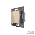 Клавиша перекрестного механического выключателя Livolo, 1/2 модуля, цвет золотой (механизм)