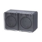 Двойная РОЗЕТКА с заземлением со шторками Systeme (Schneider) Electric AtlasDesign Profi54 O/У 16А 250B, АНТРАЦИТ, Россия