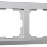 Рамка на 2 поста Stark (серебряный матовый)