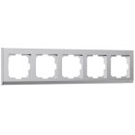 Рамка на 5 постов Stark (серебряный матовый)