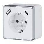 Розетка с заземлением, шторками и USB тип A+C Gallant (белый)