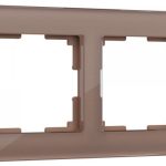 Рамка на 2 поста (латте, стекло)