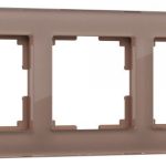 Рамка на 3 поста (латте, стекло)