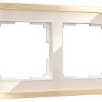 Рамка на 2 поста Baguette (айвори/латунь)