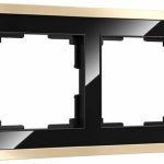 Рамка на 2 поста Baguette (черный/латунь)